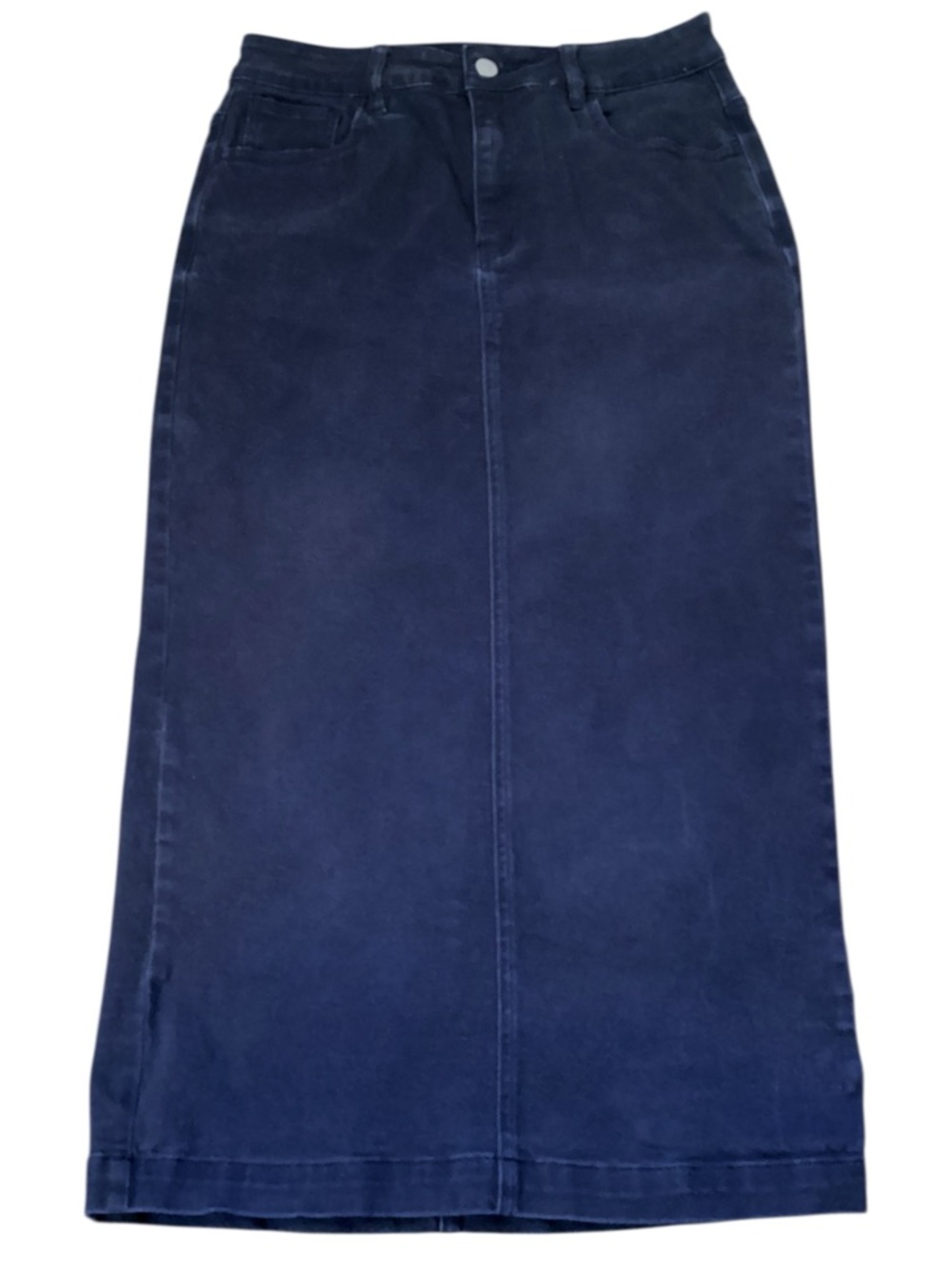 NUGGLES Washed Black Soft Denim Stretch No Slit Skirt Size Small
